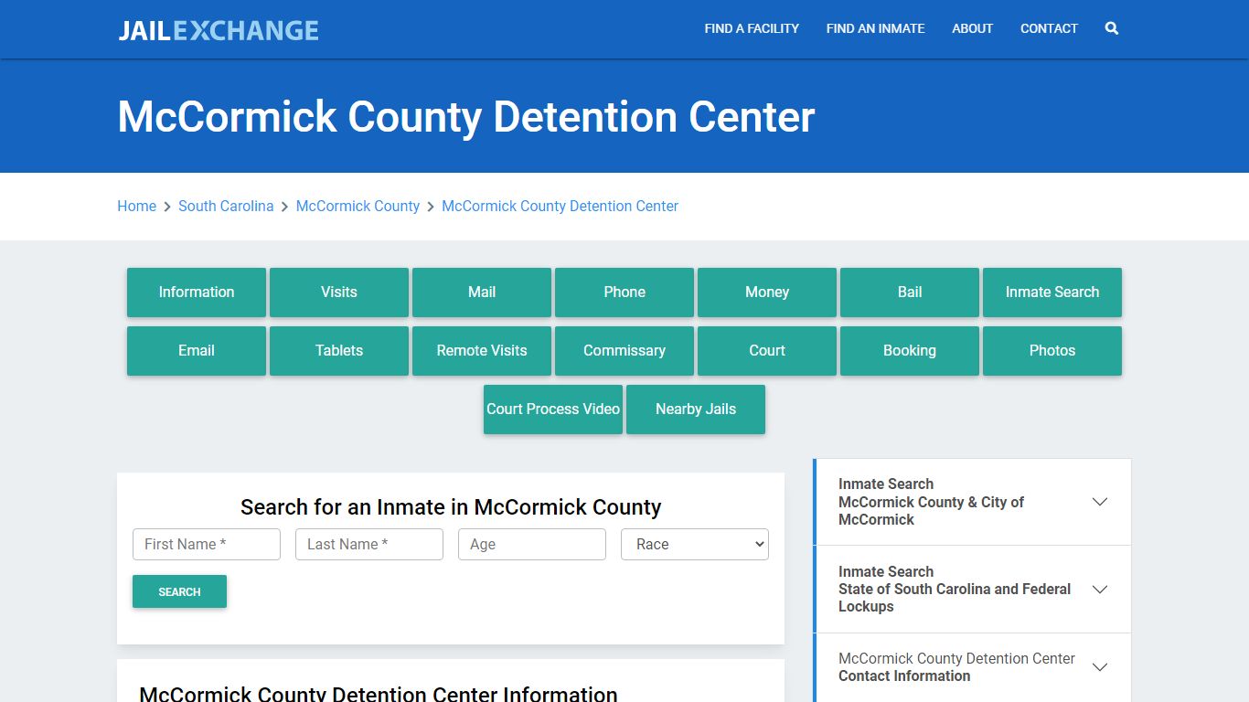 McCormick County Detention Center - Jail Exchange