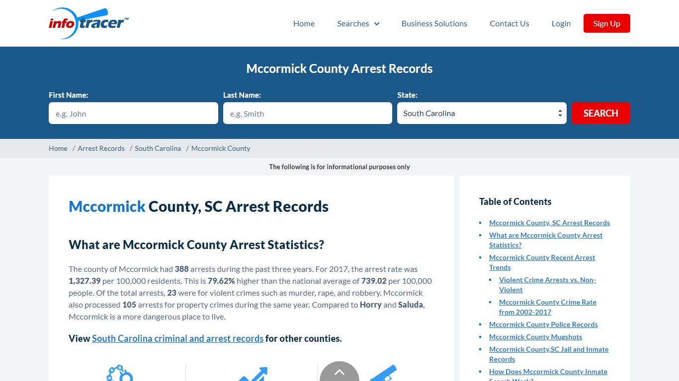 Mccormick County, SC Arrests, Mugshots & Jail Records - InfoTracer